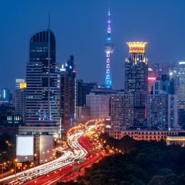 urban traffic road with cityscape in modern city of China.